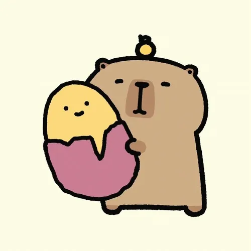 Ảnh đại diện capybara gắn với sự hiền hòa nét vẽ mềm độ nét mềm