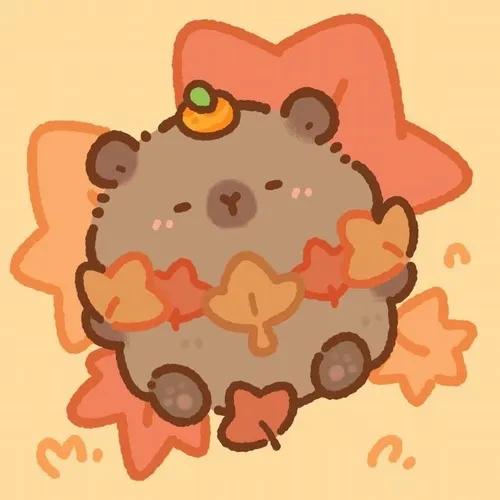 Hình avatar cute phông nền pastel độ tương phản nhẹ viền outline mềm mại