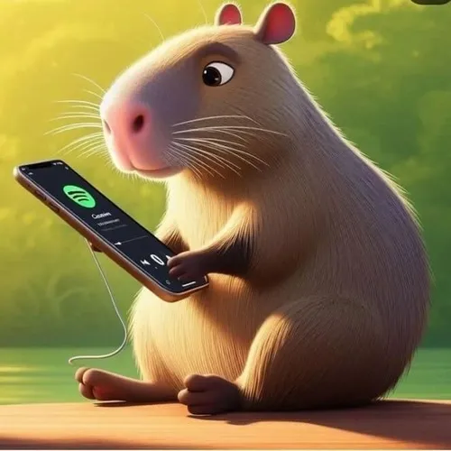 Ảnh hài capybara đưa tay xin tiền thảm thương.