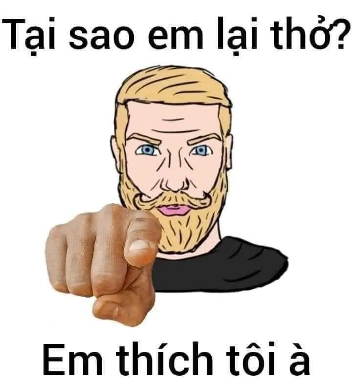 Meme hài chỉ tay vào mặt trong khung cảnh đầy kịch tính.