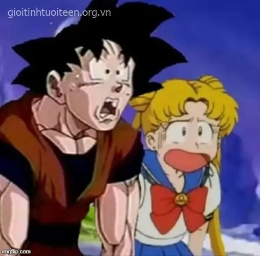 Meme Songoku há mồm bất ngờ, ánh mắt trắng bệch cực hài