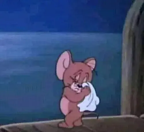 Hình meme hài Jerry ôm đầu xoay vòng vì rối trí