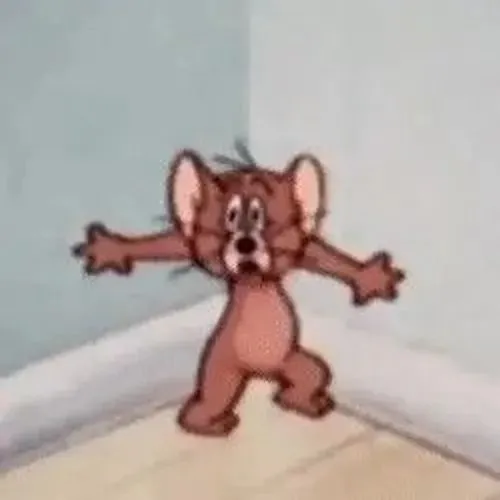 Meme chế Jerry bó tay giơ hai tay nhỏ tỏ chịu