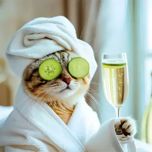 Meme mèo cảm ơn, mắt lấp lánh.