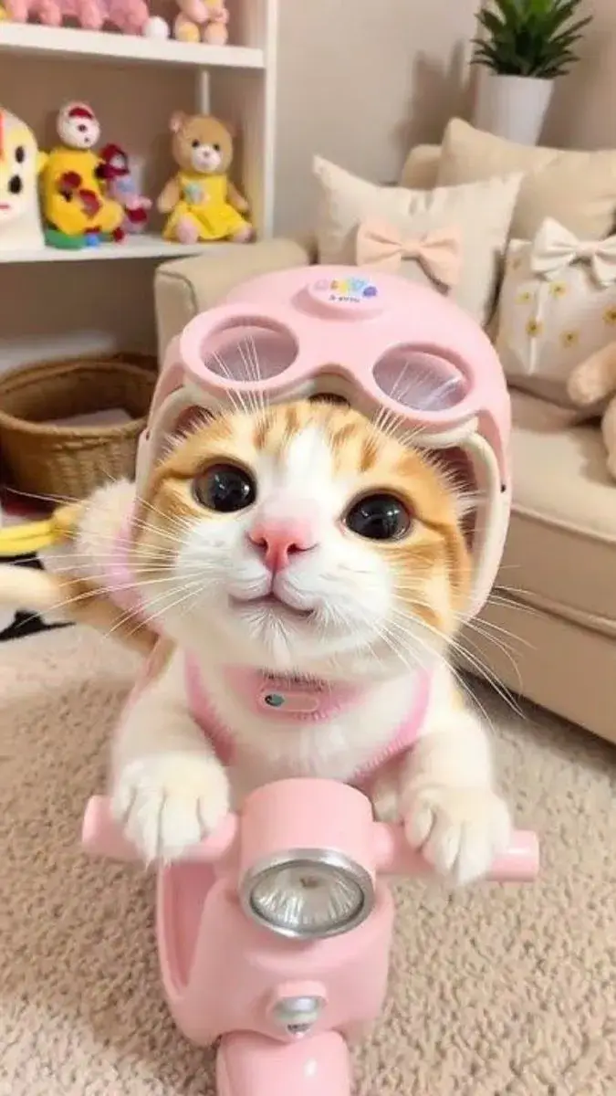 Mèo tròn mắt tò mò, ánh nhìn đáng yêu quá.