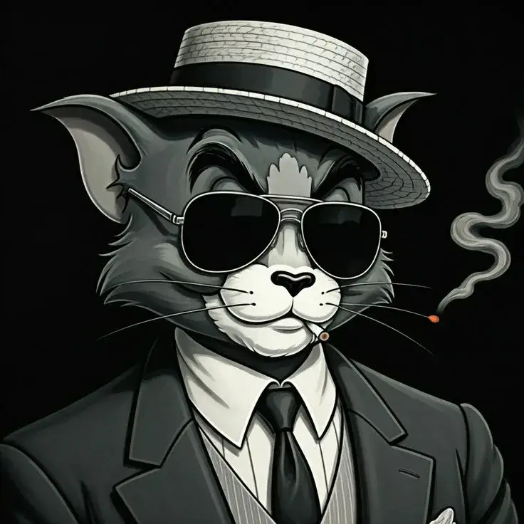 Meme mèo Tom đeo kính đen phong cách XHĐ