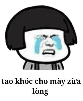 Hình meme hài gương mặt buồn pha chút vụng về đáng yêu