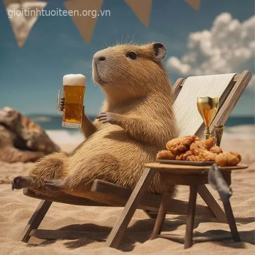 Ảnh avatar capybara với phong thái quý ông lịch lãm.