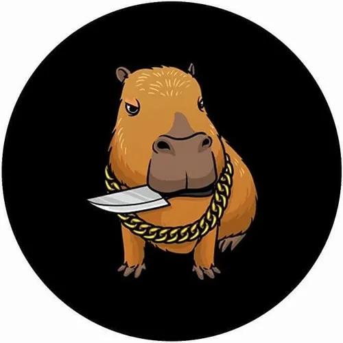 Ảnh meme capybara ngồi bất động nhìn xa đầy buồn.
