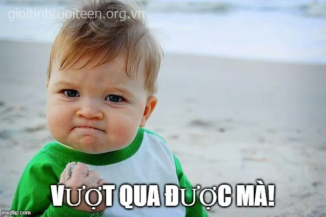 Hình chế cổ vũ kèm dáng điệu đầy quyết tâm