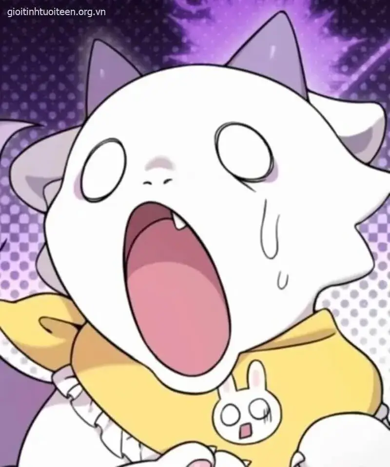 Biểu cảm mèo hoạt hình há hốc mồm cực đáng yêu