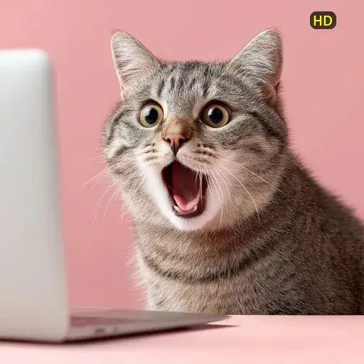 Meme hài chú mèo nhìn trân trối kiểu không tin