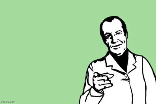 Ảnh chế chỉ tay đe dọa trong bối cảnh hài kịch mạng.