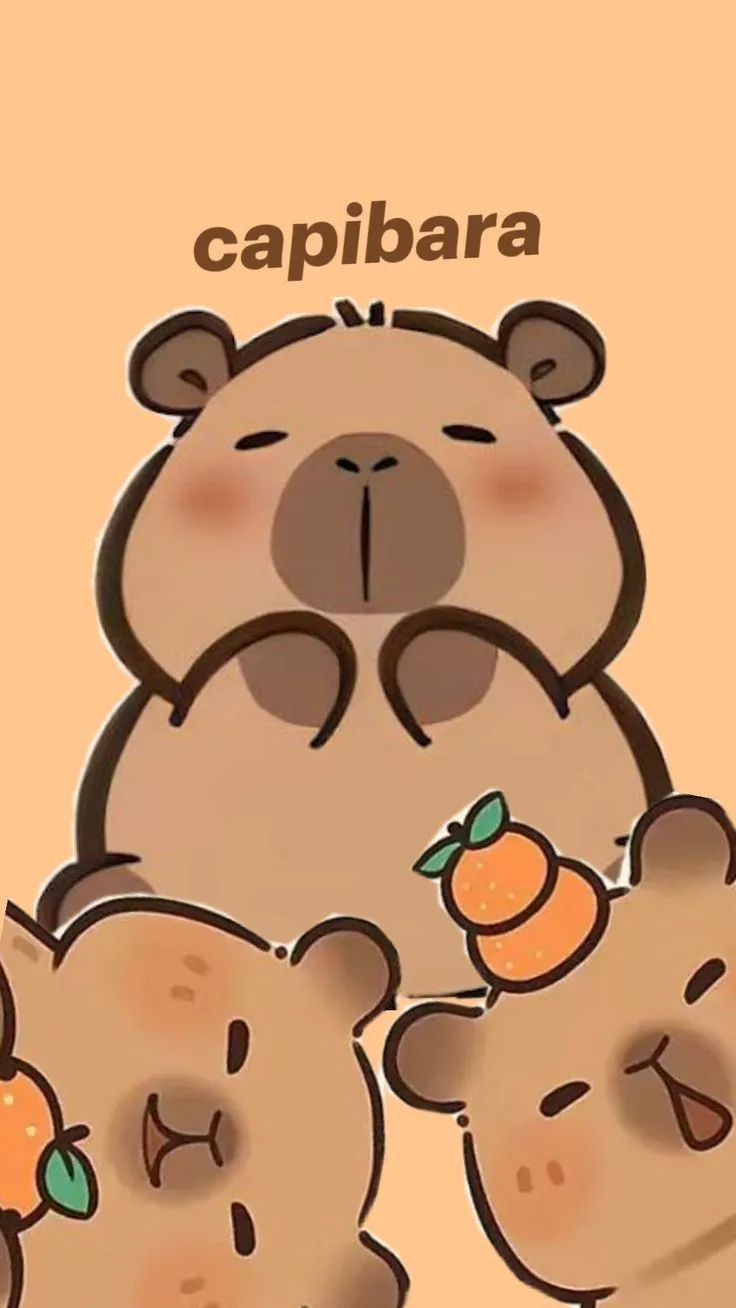 Hình nền điện thoại capybara màu hồng cute.