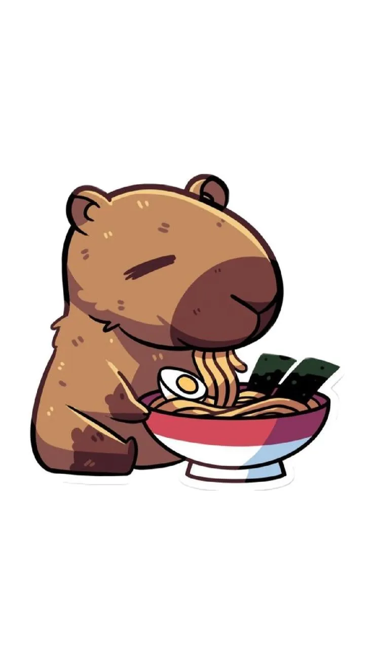 Cartoon capybara hình nền cute dễ thương.