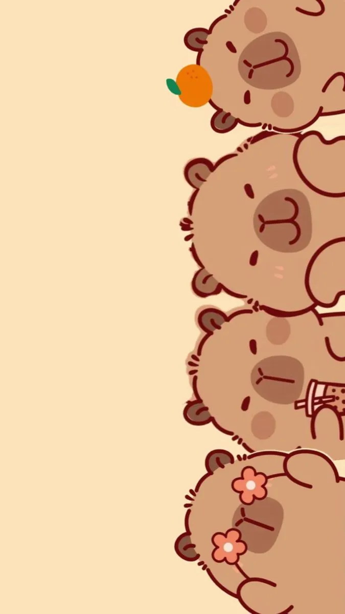 Ảnh hình nền capybara dễ thương ngộ nghĩnh.