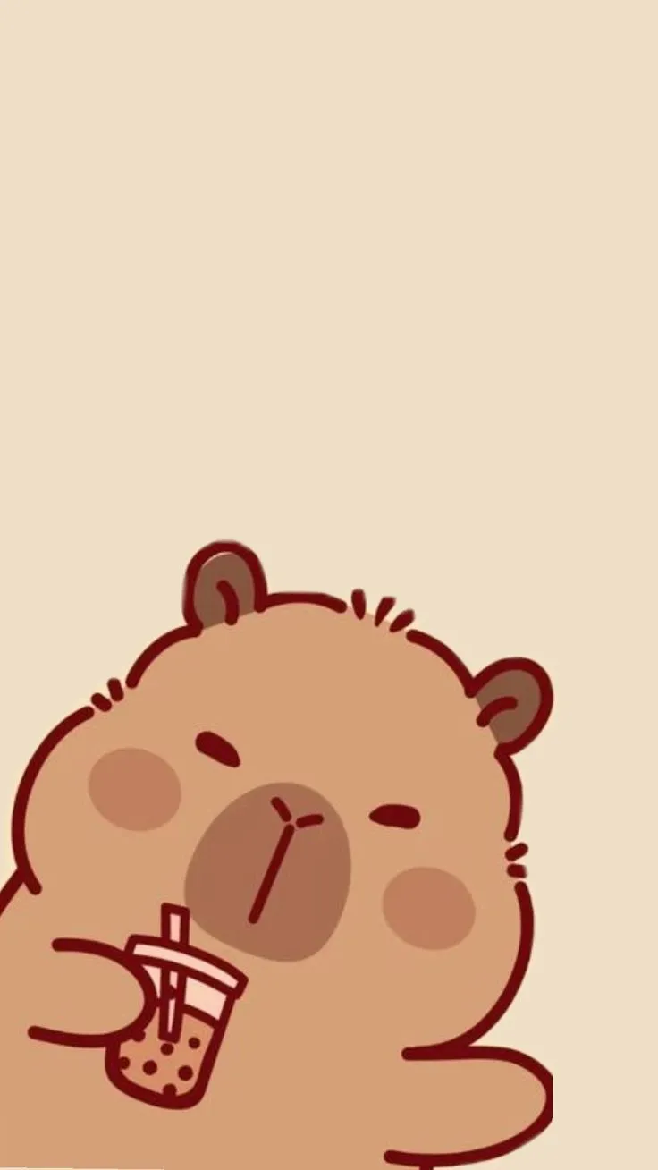 Hình nền điện thoại capybara vô tri ngộ nghĩnh.
