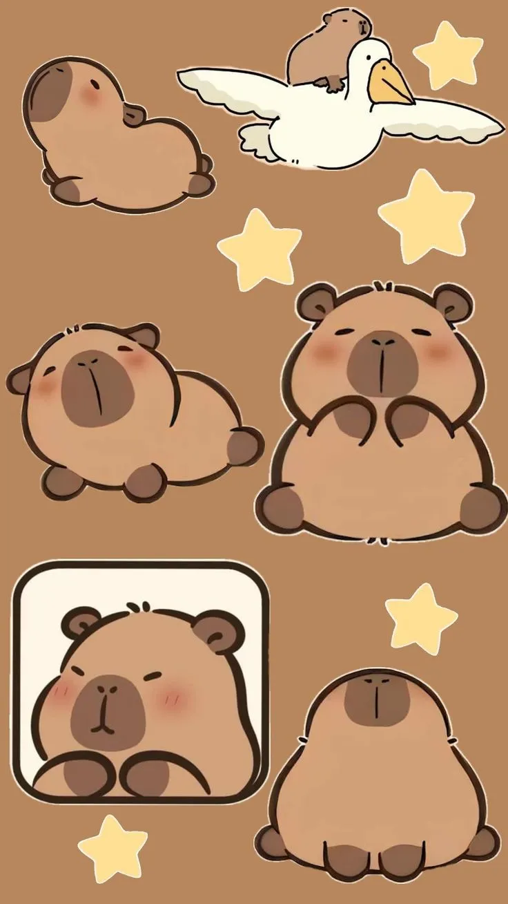 Ảnh capybara hình nền cute cực đẹp.