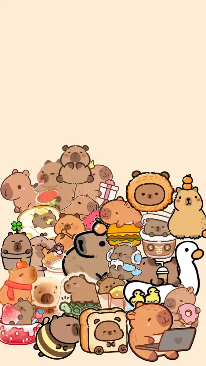 Hình nền capybara dễ thương nhỏ nhắn cực xinh.