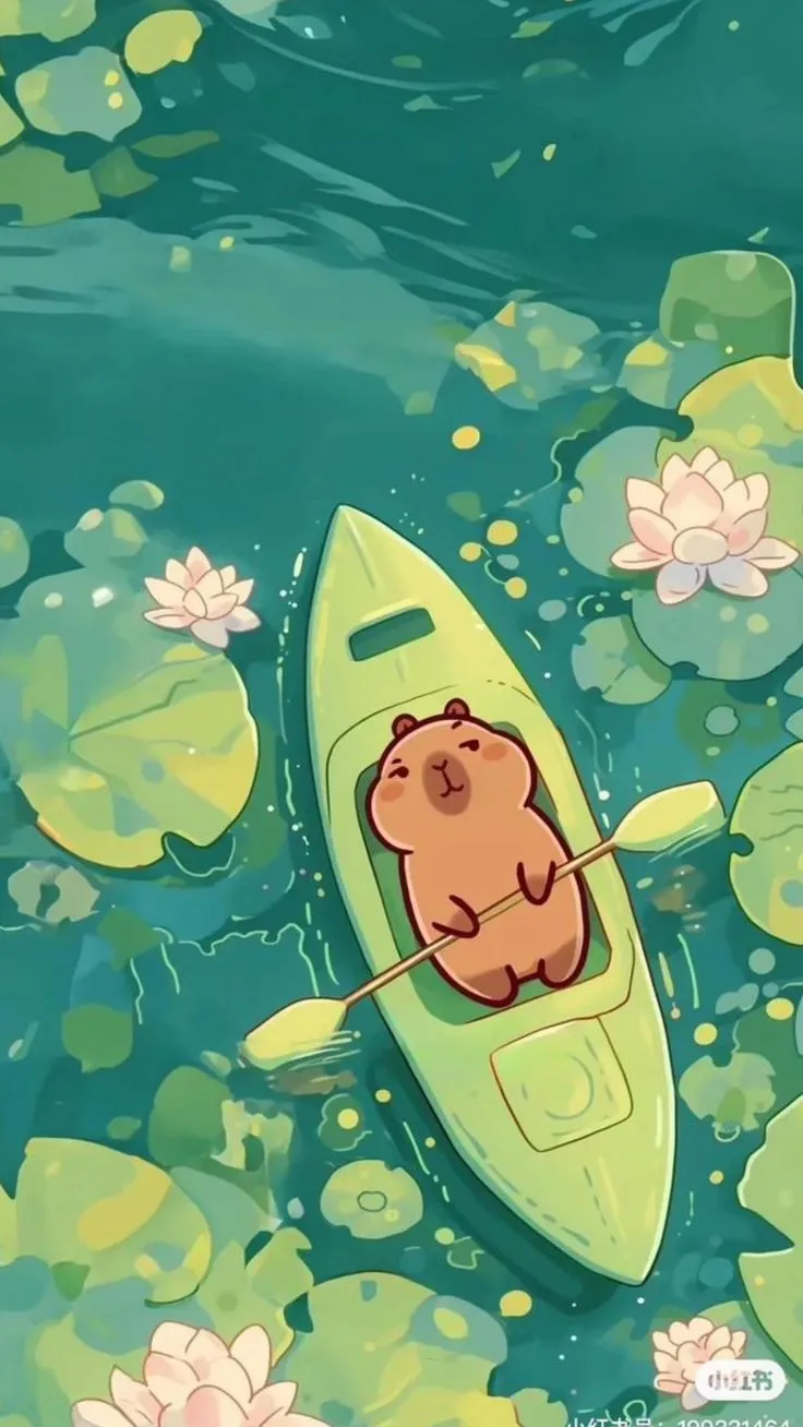 Ảnh hình nền capybara cute nhỏ nhắn.