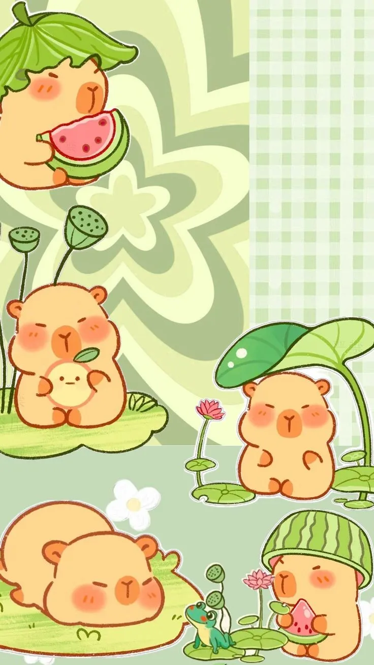 Hình nền capybara vô tri hài hước bá đạo.