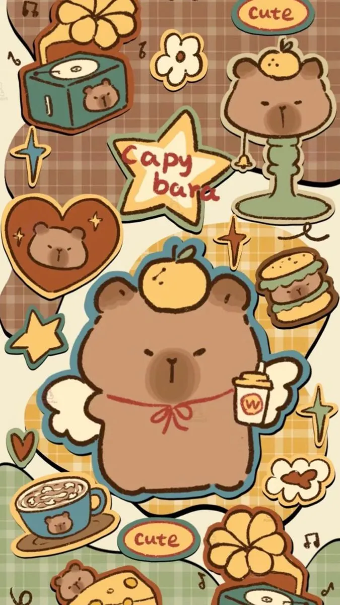 Hình nền điện thoại capybara cute cực ngầu.