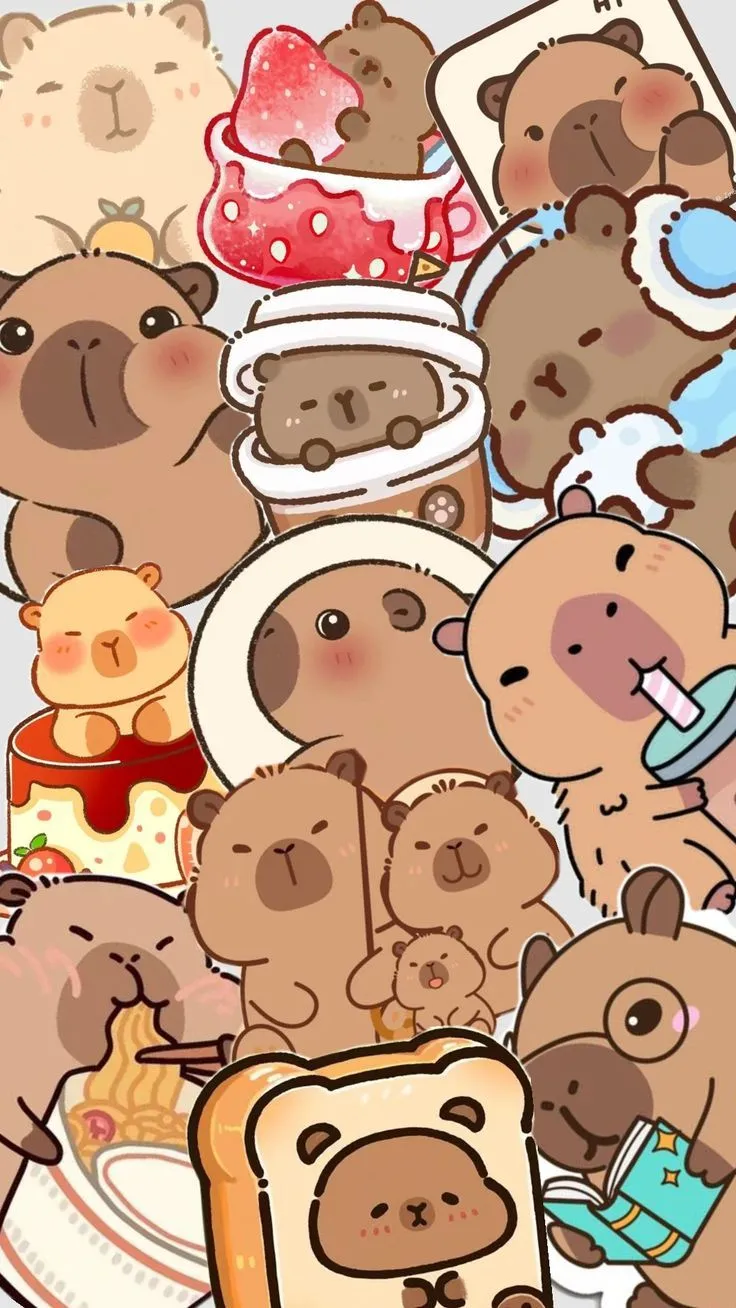 Những khoảnh khắc đời thường của capybara được dùng nhiều trong hình nền hiện nay