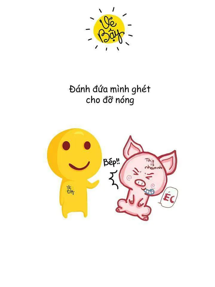 Khuôn mặt cười nhây, buồn cười khó tả.