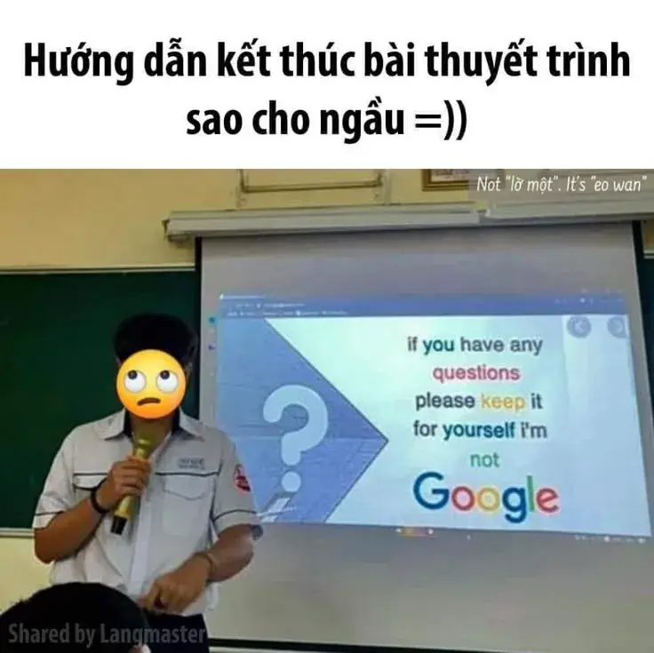 Meme hài nhóm làm sai đề vẫn nói cảm ơn đã lắng nghe