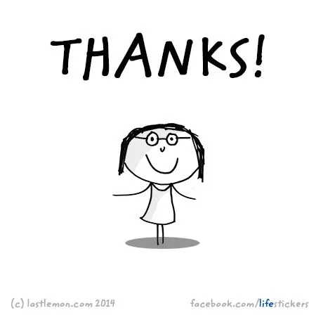 Hình chế cảm ơn với sticker Zalo đáng yêu