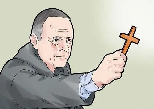 Ảnh chế dáng cầm thánh giá vững vàng dù tái mặt