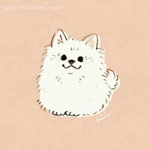 Hình chế chó chibi dang tay tạo dáng kiểu “ôm tôi đi”