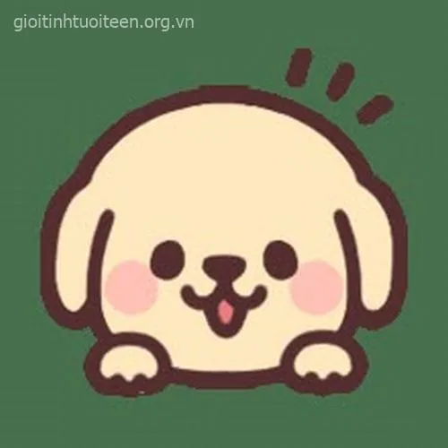 Ảnh vui chó chibi thè lưỡi tạo dáng selfie cực ngầu