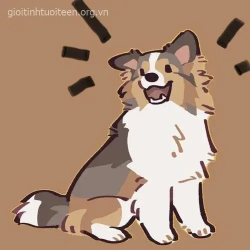 Meme chế chó chibi vẫy đuôi như đang “say hi” dân mạng