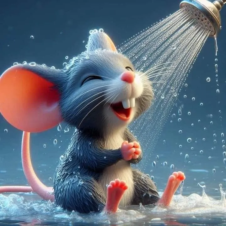 Hình meme vui chuột cười khẩy với đôi mắt sáng