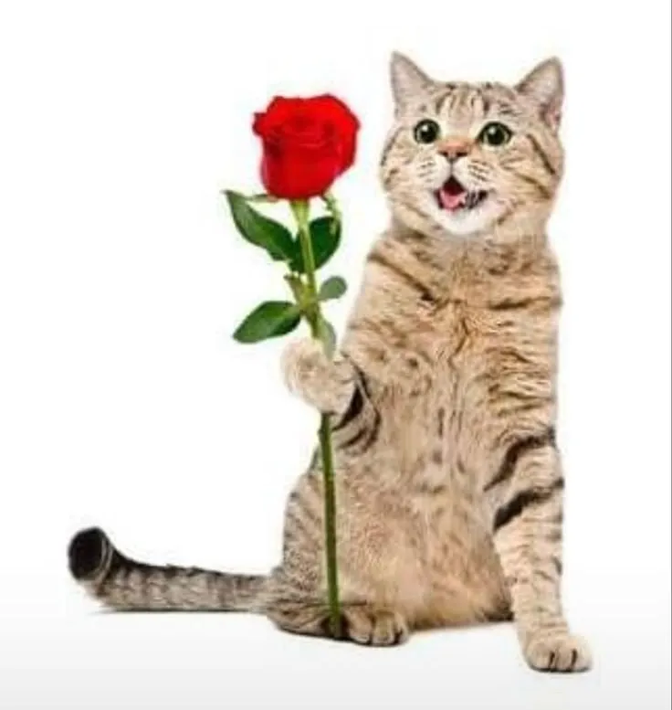 Ảnh troll mèo handmade hoa giấy trông cực cute