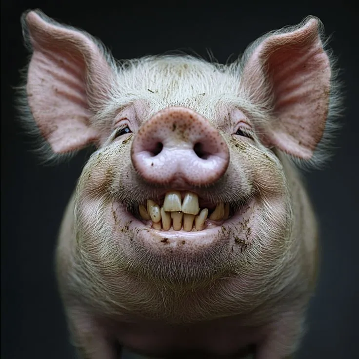 Hình vui răng trắng đều và cười như trẻ con