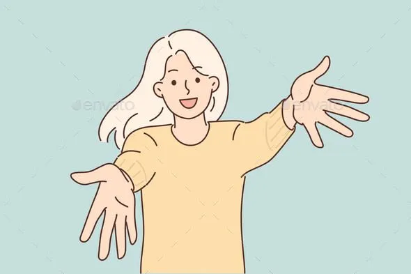 Ảnh meme cô gái dang tay chờ một cái ôm thật lòng