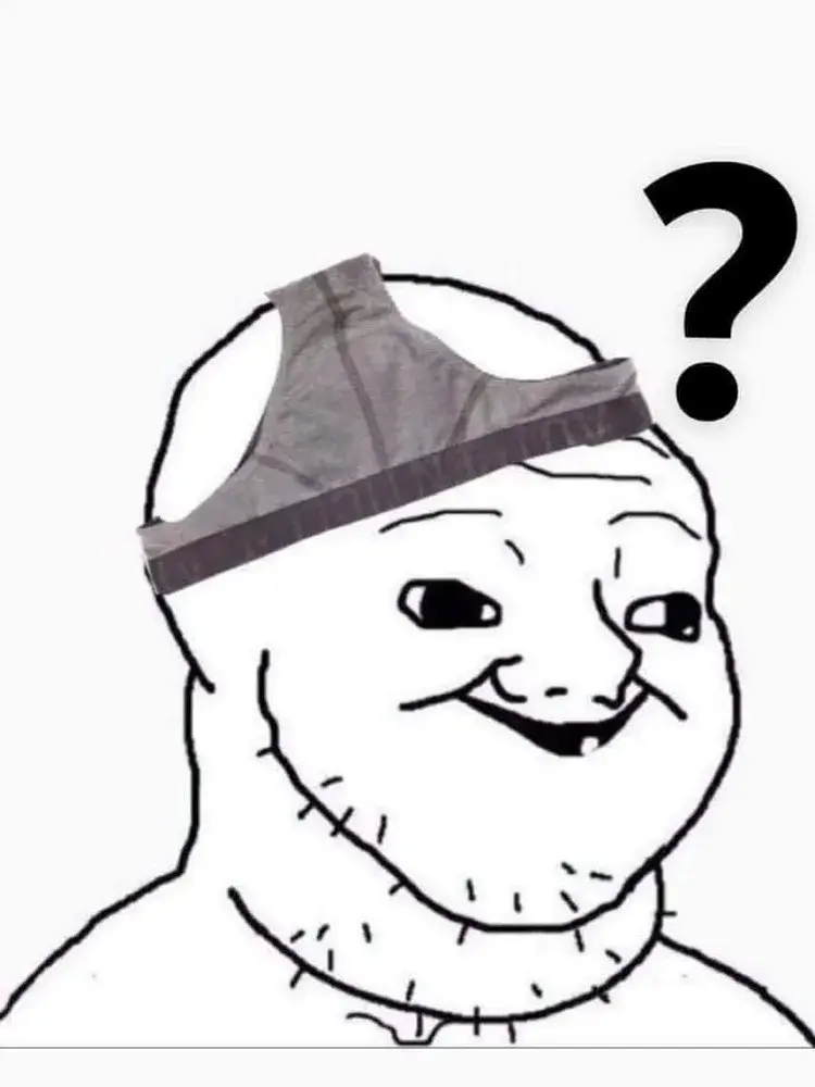 Meme đội quần phóng đại biểu cảm xấu hổ đến cực điểm.