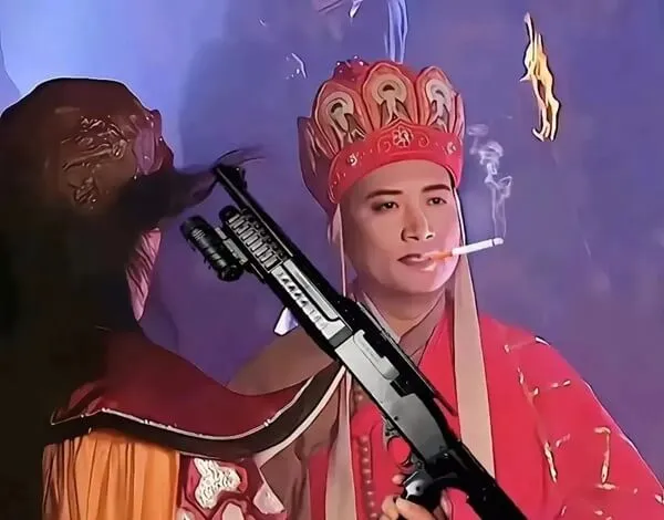 Ảnh hài Đường Tăng cầm súng shotgun