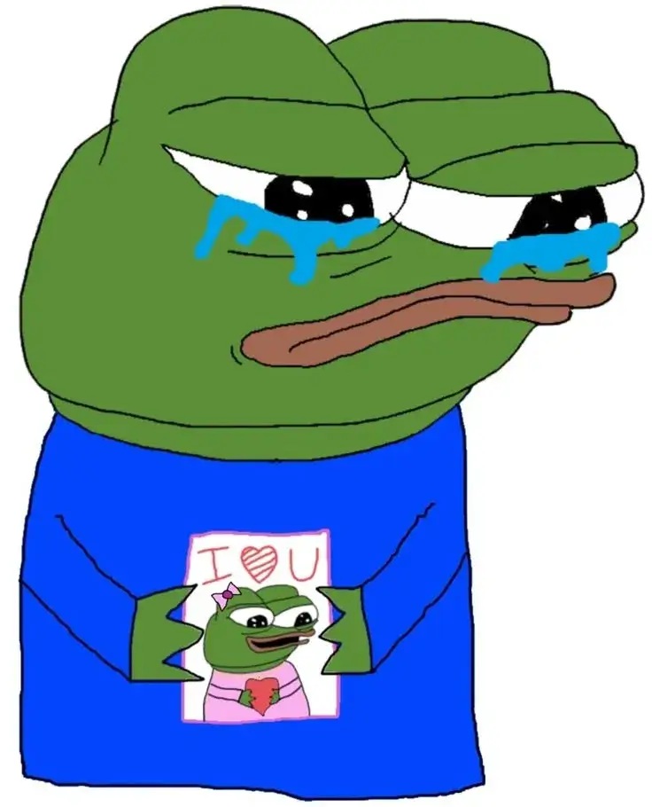 21 Meme ếch xanh khóc ngậm ngùi nhưng vẫn hài hước.