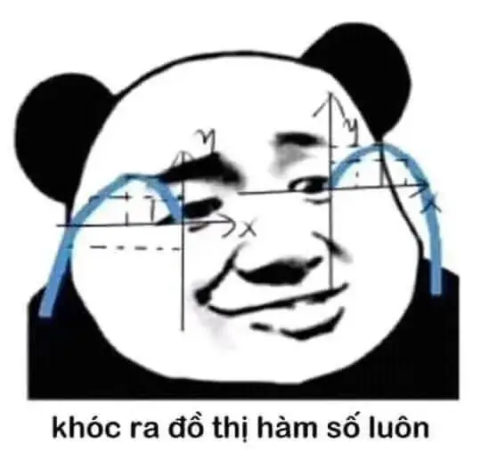 Meme gấu trúc khóc ngồi sát thác nước nhỏ tạo khung cảnh lặng im buồn bã.