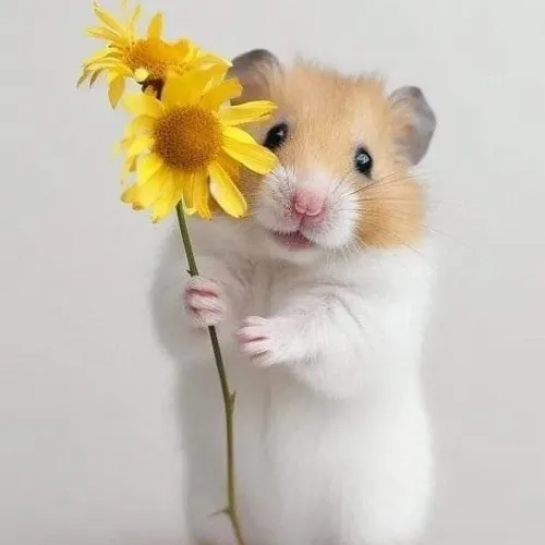 Meme chế chuột hamster run sợ với đôi tay cụp lại