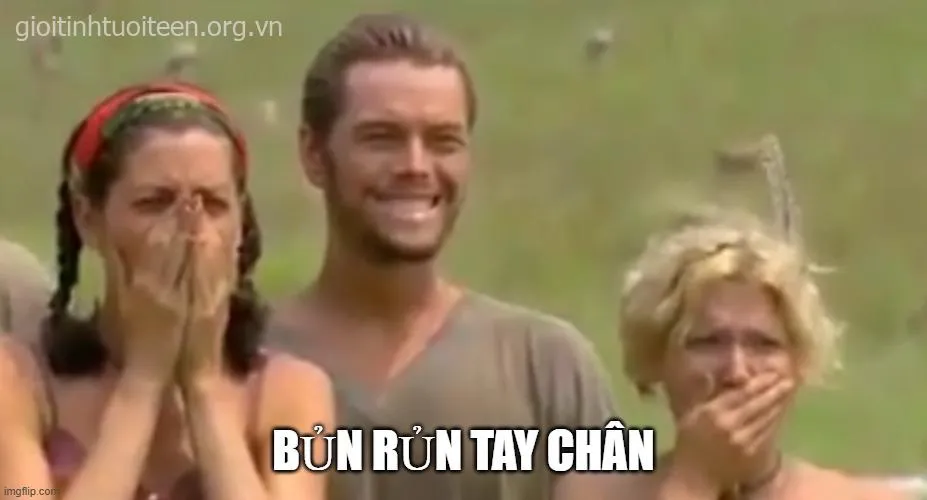 Hình troll tim đập nhanh tái hiện cảm xúc run run đáng yêu