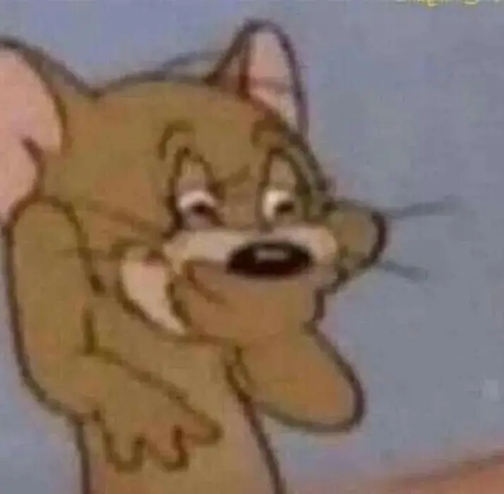 Hình meme vui Jerry cười nhỏ nhưng cực thâm