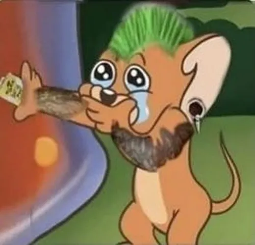 Meme Jerry khóc mô tả ánh nhìn ướt cho phút yếu lòng