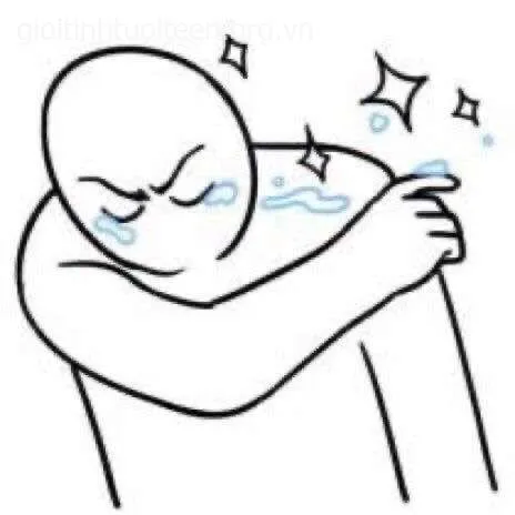 Meme ôm mặt khóc bi ai, gương mặt đầy tuyệt vọng.