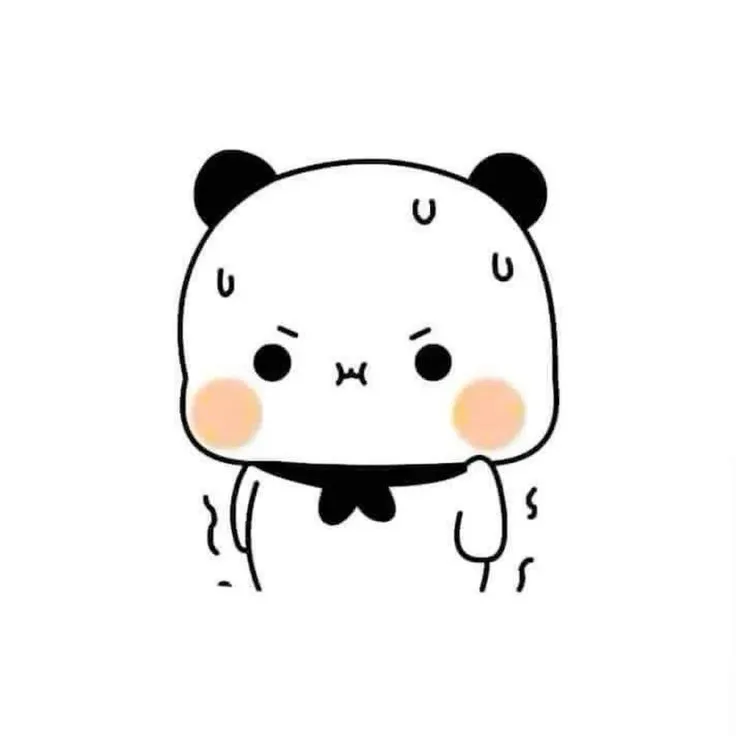 Hình meme cáu gắt phóng đại nét mặt khó chịu dễ thương.