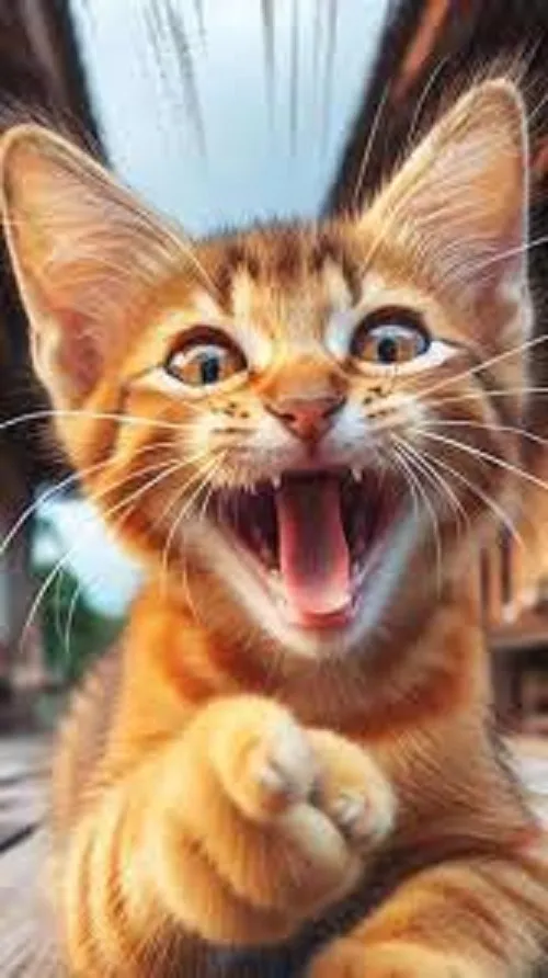 Ảnh chế mèo cười chỉ tay ánh nhìn khịa khó cưỡng