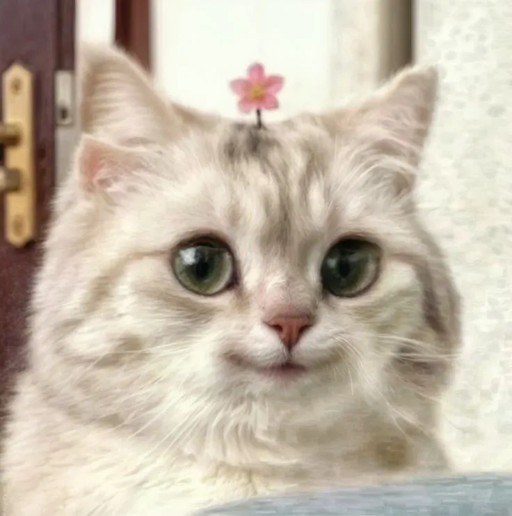 Meme mèo cười nửa miệng lan truyền Facebook cực mạnh.